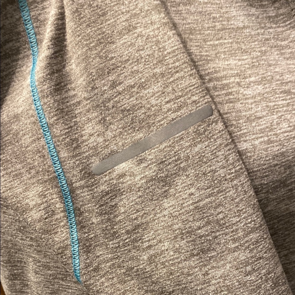 Nike Dri-FIT Pullover | Gray Half Zip Long Sleeve Fitted | Blue Accent | Size L - Picture 6 of 11